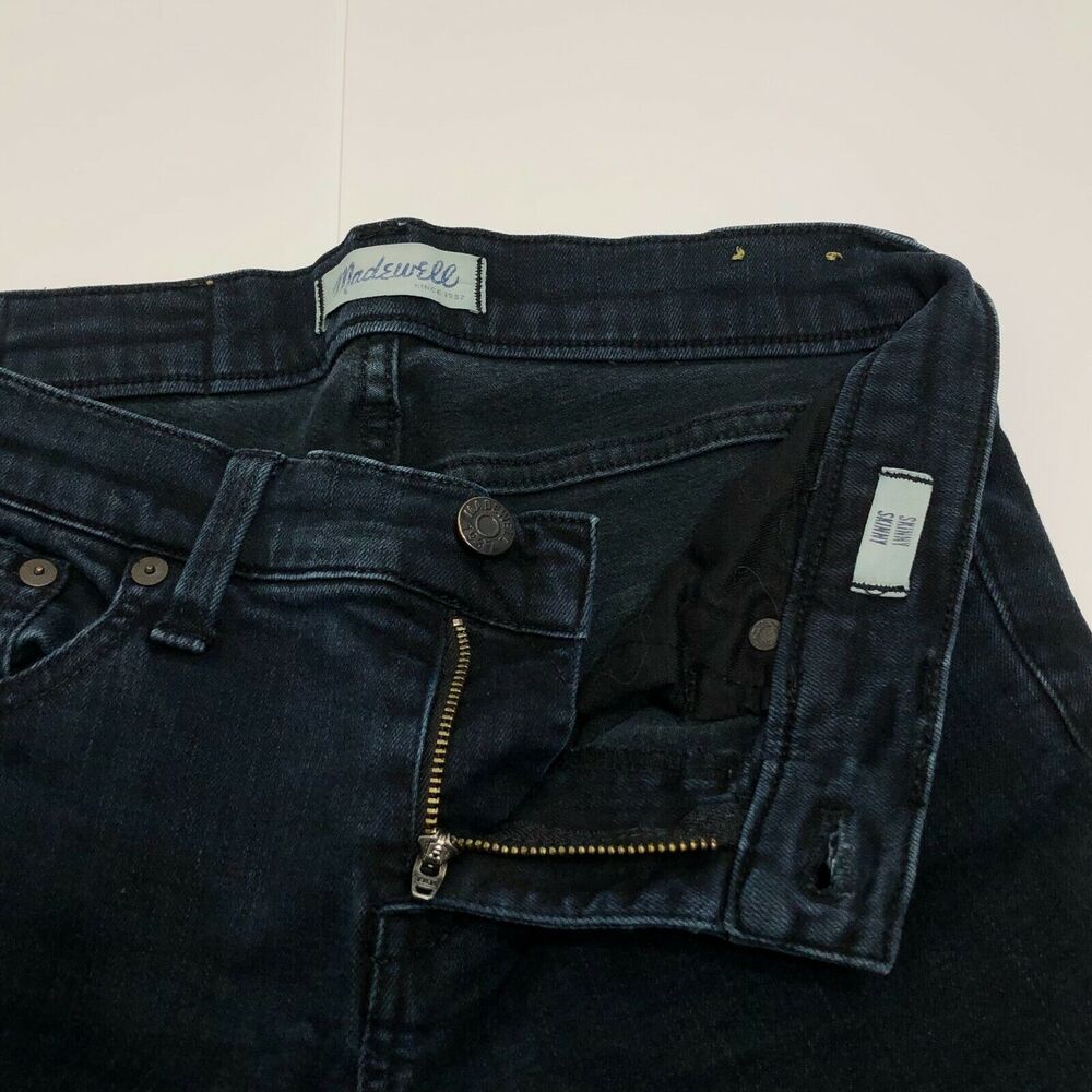 Madewell Skinny Skinny Jeans Ankle Zip Moto Dark Wash Blue Denim Size 26 - Picture 6 of 9